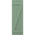 thumbnail image 5 of Ekena Millwork 17 1/2"W x 69"H Americraft Five Board (2 Batten) Exterior Real Wood Joined Board-n-Batten Shutters w/ Z-Bar (Per Pair), Track Green, 5 of 10