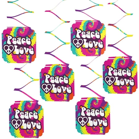 60 S Hippie 1960s Groovy Party Hanging Decorations 6 Count