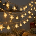 thumbnail image 3 of 20 LED Star String Lights, 10Feet Plug in Fairy String Lights Waterproof, Extendable for Indoor, Outdoor, Wedding Party, Christmas Tree, New Year, Garden Decoration, Warm White, 3 of 9