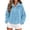 Blue, variant on Womens Quarter Zip Pullover Sweaters Fuzzy Fleece Sweatshirt Faux Shearling Warm Zip Up Hoodies Outwear with Pockets Fall Winter Outwear M