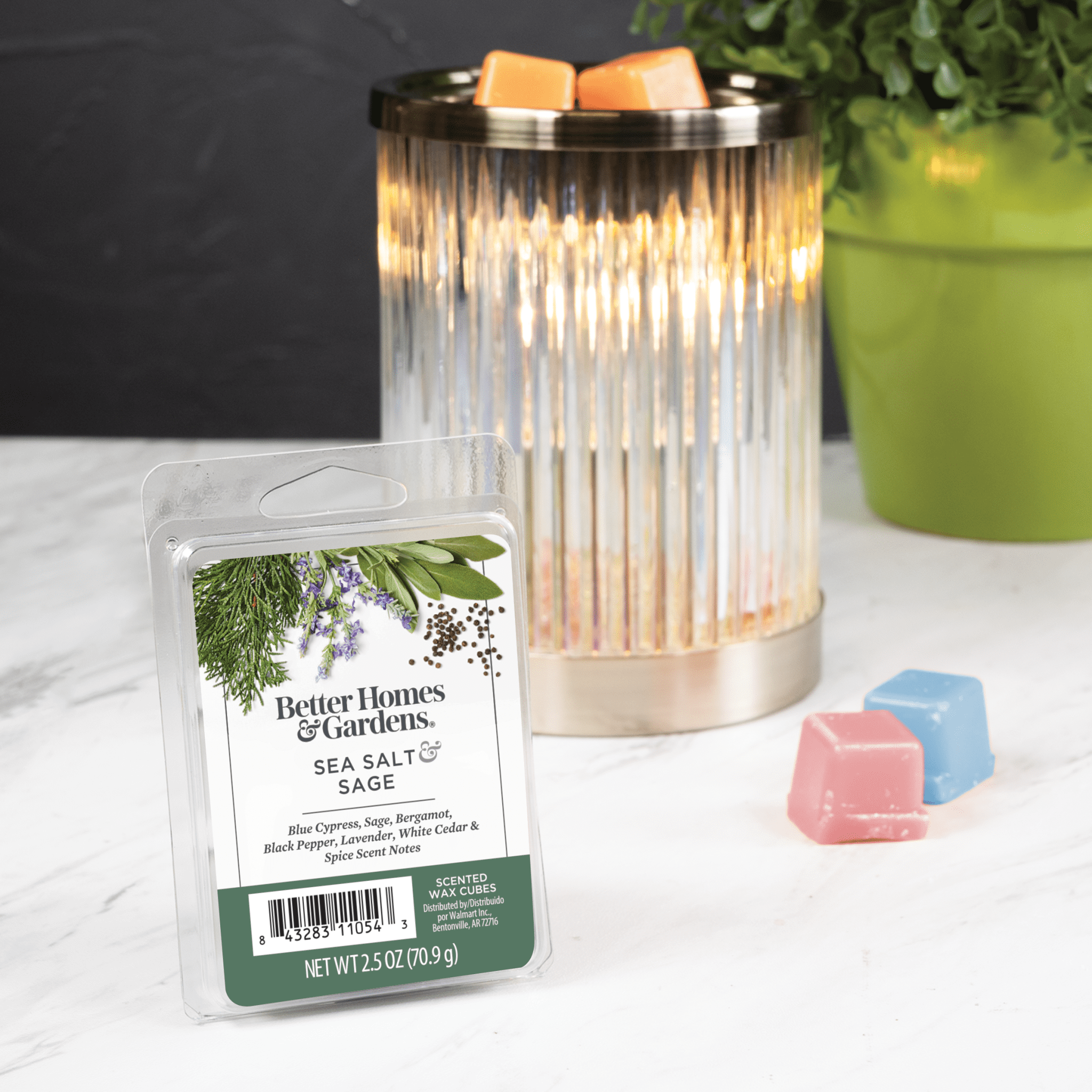 Sea Salted Sage Scented Wax Melts, Better Homes & Gardens, 2.5 oz (5-Pack)
