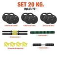 thumbnail image 4 of Set de Mancuernas Ajustables Altera 20 kg con Barra Recta y Discos Intercambiables, 4 of 8