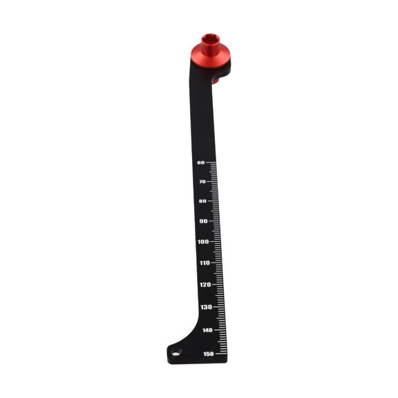 Red Aluminum Shock Travel Gauge for RC 1:8 Scale, 60-150mm Suspension Measurement Tool with Engraved Scales for Off Road GT Truck Cars