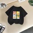 thumbnail image 5 of Chemises Filles Mode Personnalité Imprimé Col Rond Manches Courtes Tee Été Décontracté Ample Hauts Filles Noir 4 Ans-6 Ans, 5 of 5