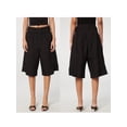 thumbnail image 3 of Yunliwuli Women Summer Capri Pants Knee Length High Waist Solid Color Wide Leg Pants with Pockets, 3 of 8