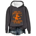 thumbnail image 2 of YVNAURA Women's Funny Witch Halloween Sweatshirt Why Yes Actually I Can Drive A Stick Graphic Long Sleeve Pullover Tops Crew Neck Sarcastic Fall Outfits for Women Spooky Tee, Dark Gray,S, 2 of 4