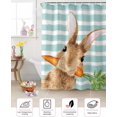 thumbnail image 5 of Easter Shower Curtain Bunny Rabbit Carrot Shower Curtains for Bathroom Decor Water Color Stripe Bath Curtains Sets for Spring Easter Bathroom Decor Fabric Waterproof Standard 72" X 72", 5 of 6