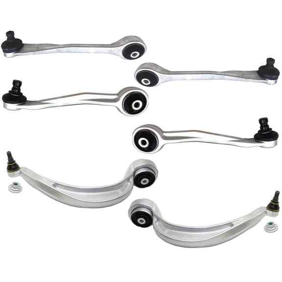 Front Upper and Lower Control Arm Kit w Bushings for 2012-2018 Audi A6 A6Q