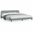 thumbnail image 1 of vidaXL Bed Frame with Headboard Light Grey 193x203 cm Fabric, 1 of 1