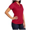 thumbnail image 2 of Yellow Rooster Womens Short Sleeve Pinpoint Mesh Zip Polo Rich Red 4XL, 2 of 4