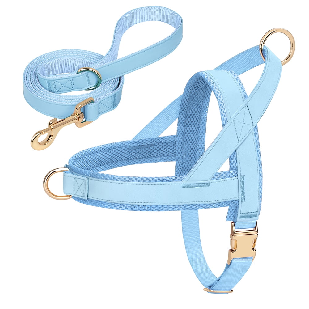 Pet Artist No-Pull Pet Harness and Leash Set, Breathable Mesh & Padded Vest, Front Clip, Adjustable PU Leather with Metal Buckle for Small to Large Dogs