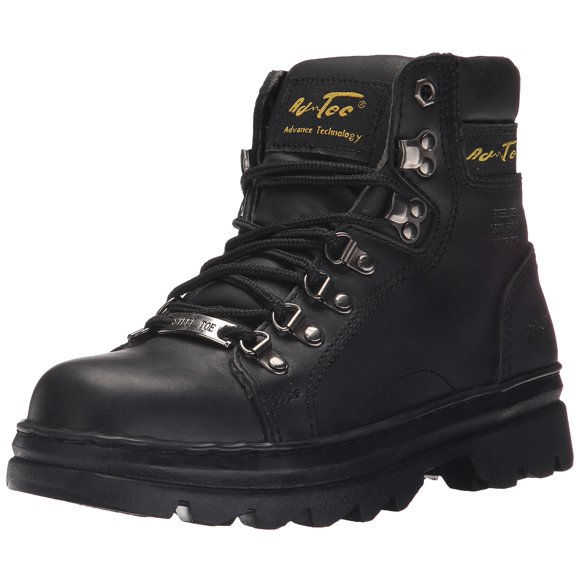 Women's 6" Steel Toe Work Boot Black, Size - 10