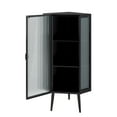 thumbnail image 4 of Black Corner Storage Cabinet with Glass Doors, 3-Tier Floor Cabinet for Bathroom & Living Room 22.25"L X 16.54"W X 43.3"H Five, 4 of 8