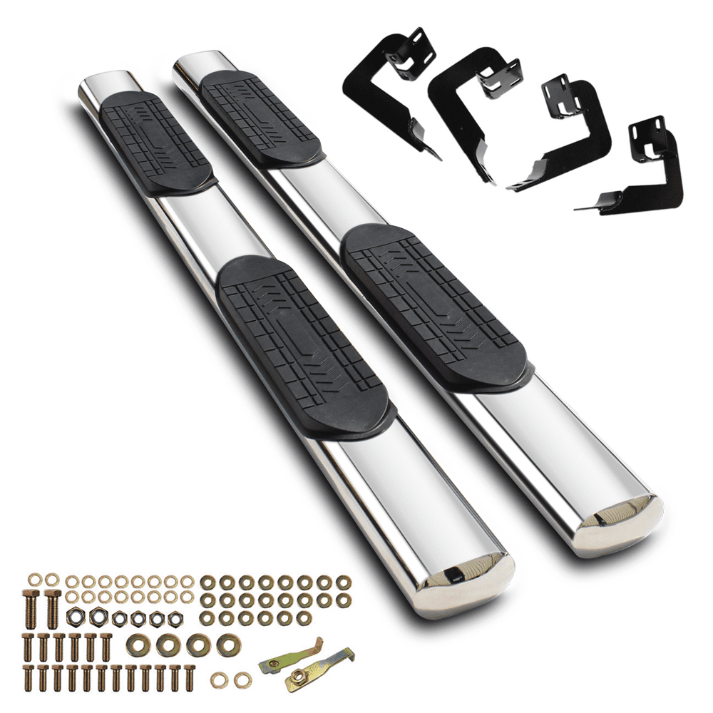 Side Step Bars Fits 2004-2008 Ford F150 Extended Cab 2005 2006 2007 Black Powder Coat Finish T304 Stainless Steel Running Boards Nerf Bars By IKON MOTORSPORTS 
