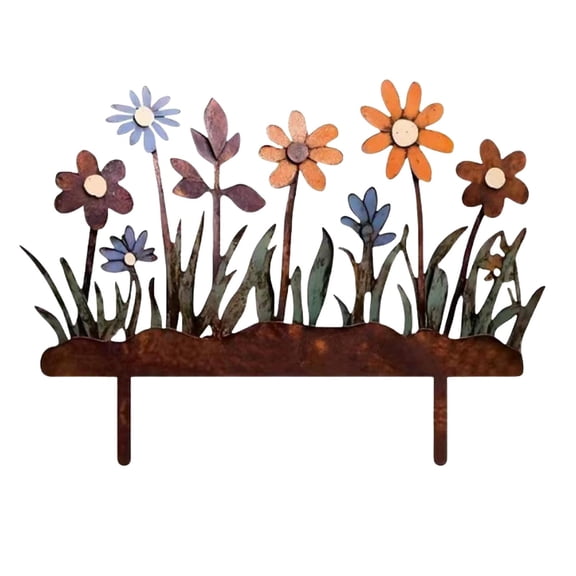 DVKOVI Decorative Wild Flowers Garden Stakes Rusty Metal Flower Yard Art for Outdoor Patio Backyard Decoration