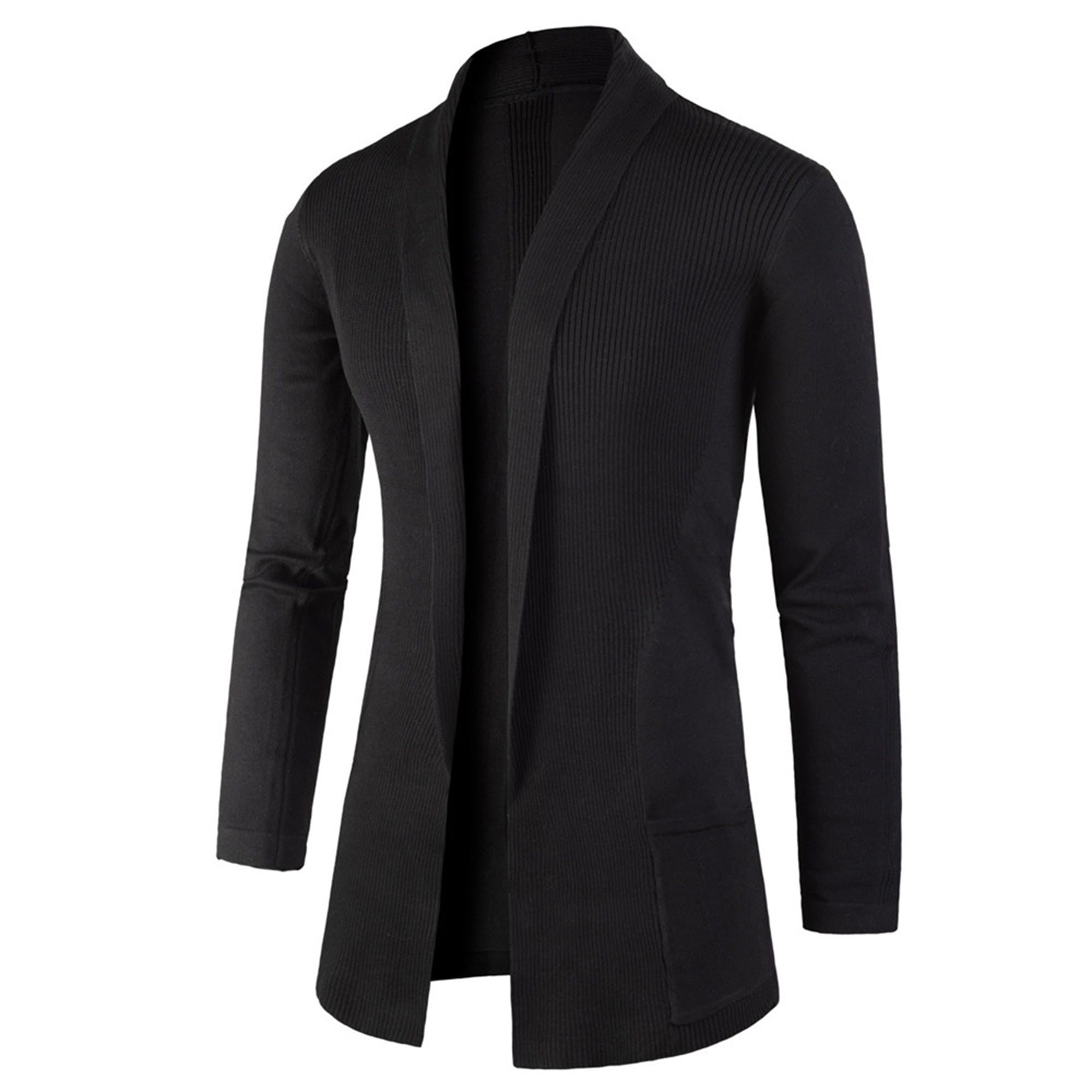 Mens Solid Blazer Cardigan Long Sleeve Casual Slim Fit Sweater Jacket Knit Coat