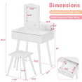 thumbnail image 3 of TLSUNNY Toddler Princess Vanity Set with Lights, Wooden Makeup Table and Chair with Mirror and 2 Storage Drawers, Gift for Little Girls, 3 of 8