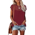 thumbnail image 2 of LUOGENLI T-shirts pour Femme pour Femmes Dames Été Mode Cool Confortable Manches Courtes T-Shirt en Dentelle Tee T-shirts Femmes Blanc Saint-Valentin T-shirts pour Femmes T-shirts Graphiques Pêche Saint-Patrick Rouge P, 2 of 5
