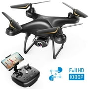 SNAPTAIN Drone with 1080P HD Camera for Adults/Beginners, Live Video Camera Drone with Voice Control, Gesture Control, Circle Fly, High-Speed Rotation, Altitude Hold, Headless Mode Black