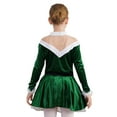 thumbnail image 2 of iiniim Girls Long Sleeve Halter Sequins Christmas Dress Velvet Festive Party Role Play Dancewear Green 10, 2 of 7