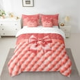 thumbnail image 2 of Erosebridal Pink Bow-tie Bed in a Bag Queen size, Kawaii Bowknot Bed Set, Glitter Diamond Decor, Reversible, 2 of 5