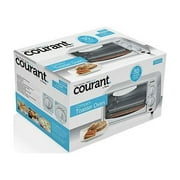 Courant 2 Slice Personal Toaster Oven with Bake Tray, Toast Rack - White