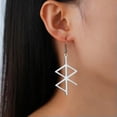 thumbnail image 3 of EOEMY Likgreat Geometry Stainless Steel Drop Earrings For Women Gold Color Viking Rune, 3 of 9