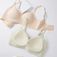 thumbnail image 4 of Women's Wireless Seamless Bra with Glitter Letter Straps and Smooth Cups Featuring Full Coverage Cuts Complexion 40, 4 of 4