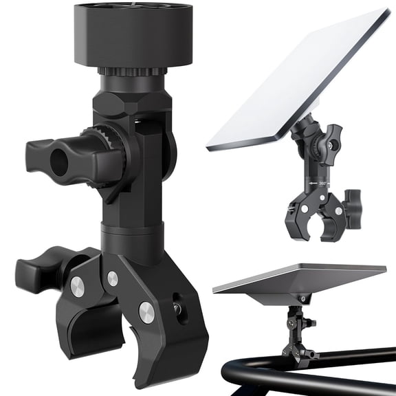 Mount for Starlink Mini 2025, Adjustable Clamp Mount for RV Roof Rack, Boat Rail & Camper, Tool-Free Aluminum Bracket with 360° Rotation