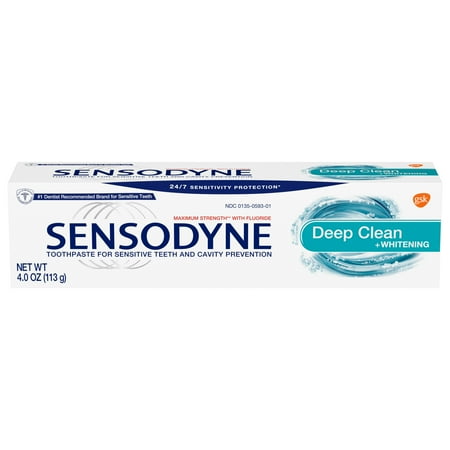 Sensodyne Sensitivity Toothpaste for Sensitive Teeth, Deep Clean, 4 (Best Way To Clean Teeth Without Toothpaste)