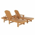 thumbnail image 2 of WestinTrends Dylan 2 Piece Adirondack Poly Reclining Chaise Lounge With Arms, Teak, 2 of 2