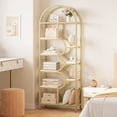 thumbnail image 1 of 81.7-pulgada de altura 6 niveles arched geometric estante de libros con metal frame - a moderno almacenamiento solution para dormitorio, sala de estar, o oficina en casa, 1 of 7