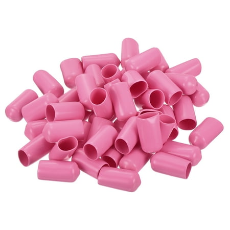 

50pcs Rubber End Caps 10mm(3/8 ) ID Vinyl PVC Round Tube Bolt Cap Cover Screw Thread Protector Pink