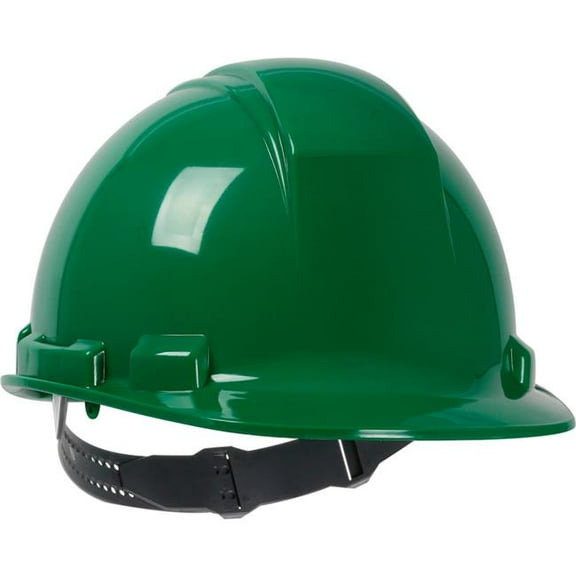 PIP Industries B3113641 Whistler Cap Style HDPE Shell 4-Point Textile Suspension & Pin-Lock Adjustment Hard Hat, Green