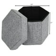 thumbnail image 5 of Decorative Grey Foldable Hexagon Ottoman for Living Room, Bedroom, Dining, Playroom or Office, 5 of 8