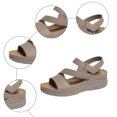 thumbnail image 6 of Rokment Women's Orthopedic Walking Sandals with Arch Support Comfortable Stylish Casual Leather Platform Wedge Orthotic Beach Summer Dressy Shoes Khaki Size 8.5, 6 of 8