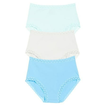 Natori JULEP/LINEN/RETRO BLUE Bliss Full Brief 3-Pack, US Medium