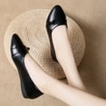 thumbnail image 7 of NOKIO Women's Flats Shoes Ballet Flats Dress Shoes Comfortable PU Leather Slip on Shoes for Women Low Heeled Non Slip Round Toe Bow Tie Breathable Slip On Lazy Shoes, 7 of 7