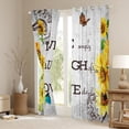 thumbnail image 3 of Erosebridal Sunflower Curtains,Rustic Farmhouse Flower Blackout Curtains Teens Adult,Vintage Yellow Floral Darkening Curtains,Retro Barn Door Butterfly Window Curtains Bedroom Decor 38"X45", 3 of 5