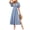 Light Blue, variant on Women's Side Slit Surplice Flutter Sleeve Midi Dress 95% Polyester 5% Spandex Opaque Body Not Lined Care Wash Cold
