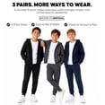 thumbnail image 6 of Brooklyn Vertical Boys 3-Pack Poly Fleece Joggers – Soft Warm Casual Pants with Pockets, Comfortable Everyday Wear, Sizes 6-20, 6 of 7
