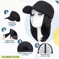 thumbnail image 6 of DOPI Human Hair Wigs For Women Black Color Natural Hair Baseball Cap Hair Straight Hair Hairstyle Adjustable Wig Hat, 6 of 7