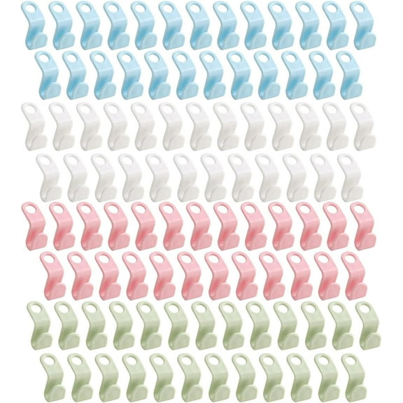 2 Pcs Cascading Hanger Hooks for Clothes - 100pcs Clothes Hanger Extender Clips - Space Saving Cascading Connection Hooks Cascading Hangers Organizer for Heavy Duty Clothes Closet A/r