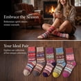 thumbnail image 2 of 10 Pairs Women's Thick Thermal Wool Blend Crew Socks, Retro Ethnic Jacquard Poly Cotton Warm Mid Calf Athletic Socks for Fall Winter Daily Outdoor, 2 of 5