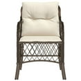 thumbnail image 3 of vidaXL Garden Chairs with Cushions 2 pcs Brown Poly Rattan, 3 of 5