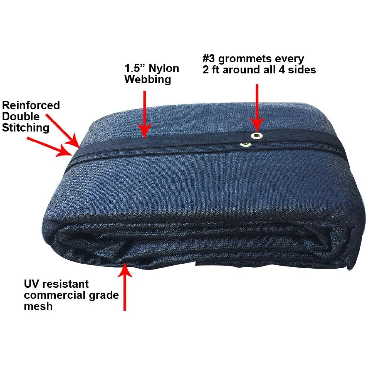 Shady green color, 6 ft. x 20 ft. - Premium 90% Shade cloth, shade sail, sun shade, creating instant cool shade area, suitable for backyard, camping, parking, greenhouse, kennel, construction, etc.