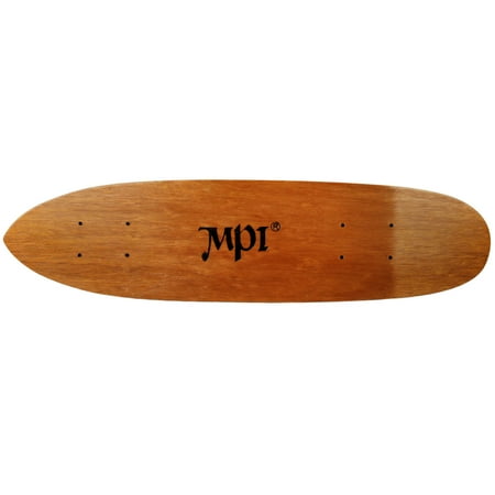 - Vintage NOS 1970s MPI Old School Skateboard Deck Dark Wood Kicktail Cruiser