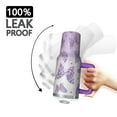 thumbnail image 3 of Butterfly 40oz Tumbler with Handle and Straw, Large Capacity Travel Cup for Hot & Cold Drinks, Double Walled Vacuum Insulated Cup,Birthday Gifts for Women Girls, Spring, 3 of 6