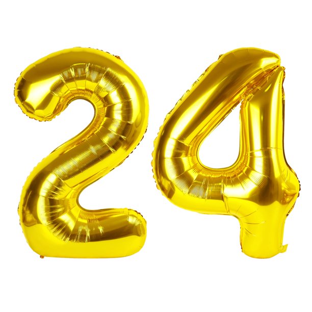 Globo Upegesy, número 24, 40 pulgadas, dorado, para fiesta de cumpleaños