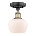 thumbnail image 3 of Innovations Lighting  Fenton - 1 Light 7" Semi-Flush Mount Black Antique Brass/Matte White, 3 of 5